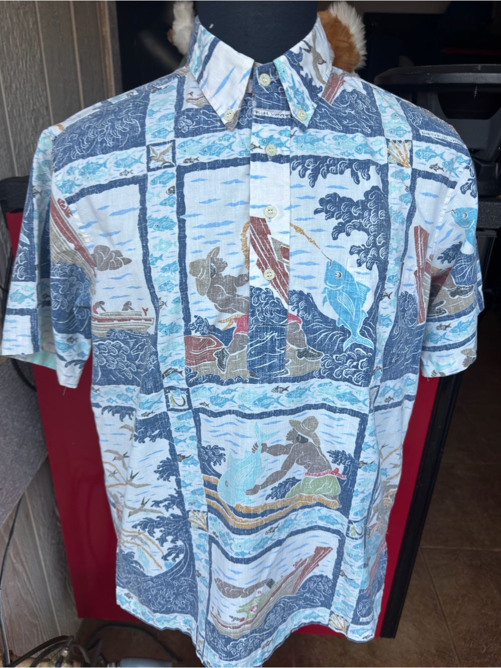 PreOwned Reyn Spooner Dietrich Varez Hawaiian Print Pullover Men's Medium